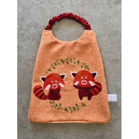 Bavoir deux pandas roux