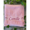 Drap de douche Rose prénom + Minnie