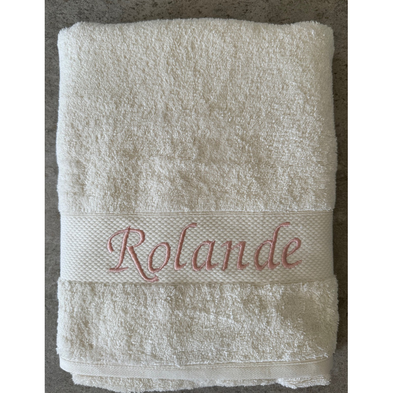 Drap de douche écru prénom