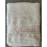 Drap de douche écru prénom